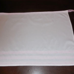 Vintage Apron White cotton Pink Lace Trimmed